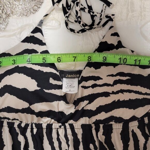 Zebra Print Halter Maxi Dress Size S   Size L - Picture 6 of 16